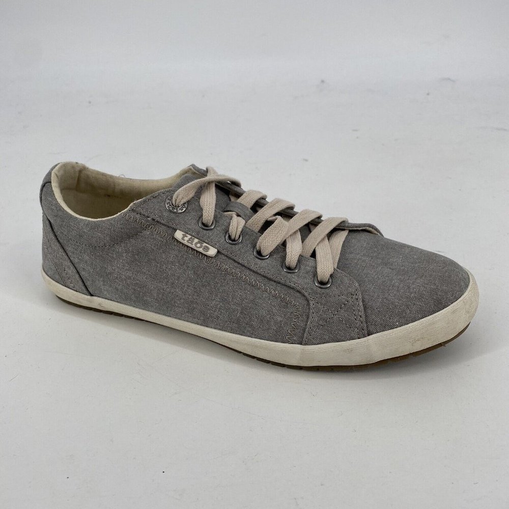 Taos Footwear Gray Canvas Low-Top Sneakers